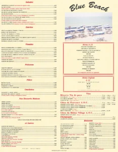 Menu Plage