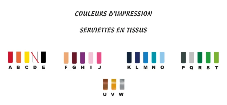 couleurs d'impression serviettes en tissus